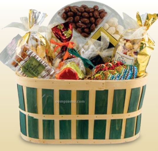 Fall Large Bushel Holiday Basket W/ Chocolates & Snacks