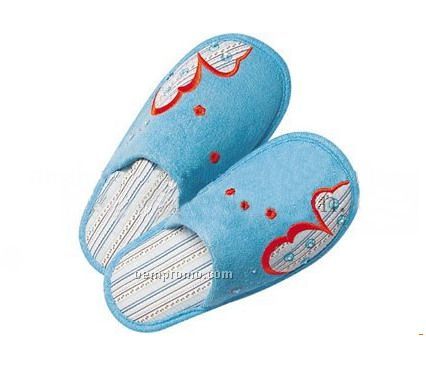 Cotton Slipper With Embroidered Accents