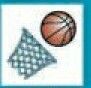 Sport Stock Temporary Tattoo - Basketball & Net (2