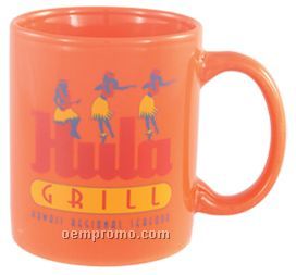 10 1/2 Oz. C-handle Vitrified Mug (Orange Or Red)
