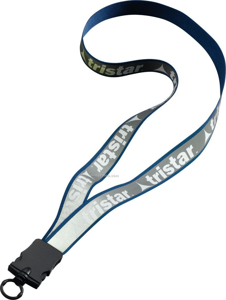 3/4" Reflective Lanyard With Plastic Snap Buckle Release & O-ring