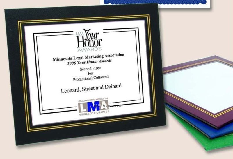 Blue Leatherette Certificate Frames