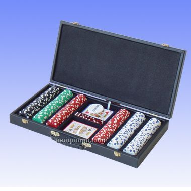300 Pcs Composite Poker Chips Set W/ Alligator Case (Screened)