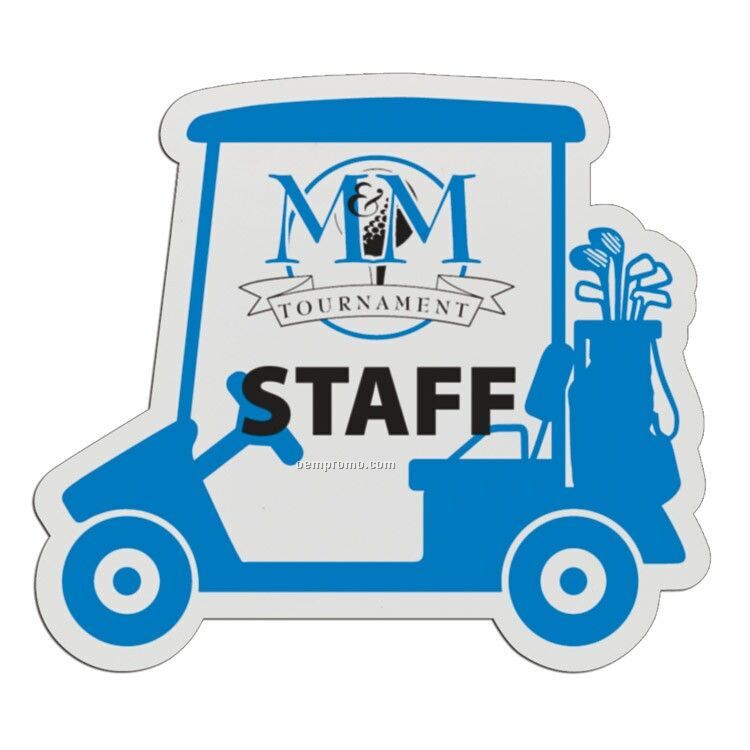 Golf Cart Lightweight Plastic Sports Badge (3")