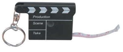 Movie Clapper Tape Measure W/ Keychain
