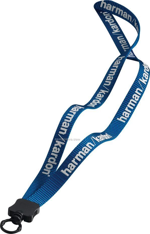 1/2" Nylon Lanyard With Plastic Clamshell And O-ring