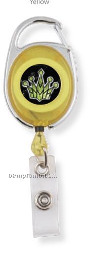 Executive Retractable Badge Reel W/ Carabiner Clip (Dome Decoration)