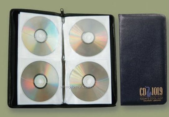 Full Grain Leather Regal DVD Holder W/ Protective Sleeves