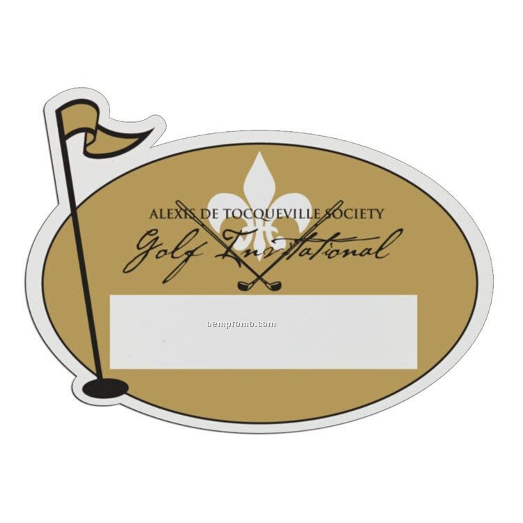Golf Pin Lightweight Plastic Sports Badge (3 1/4")
