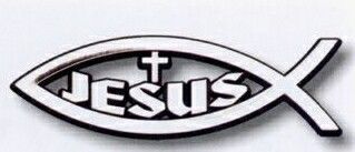 Open Stock Jesus Fish With One Cross & Jesus Name