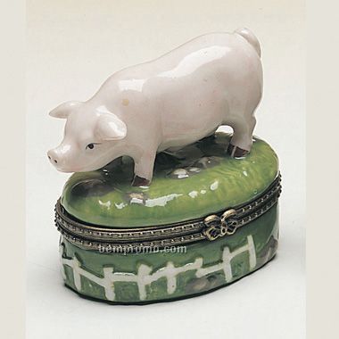 Porcelain Hinged Cute Piggy Box