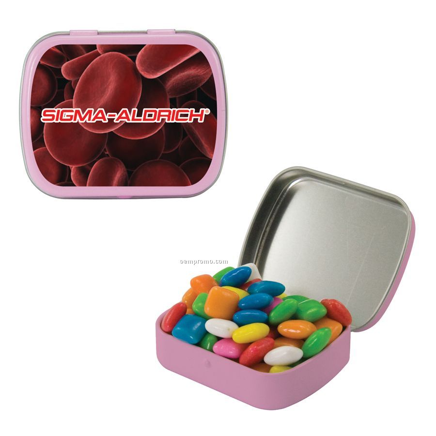 Small Pink Mint Tin Filled With Gum