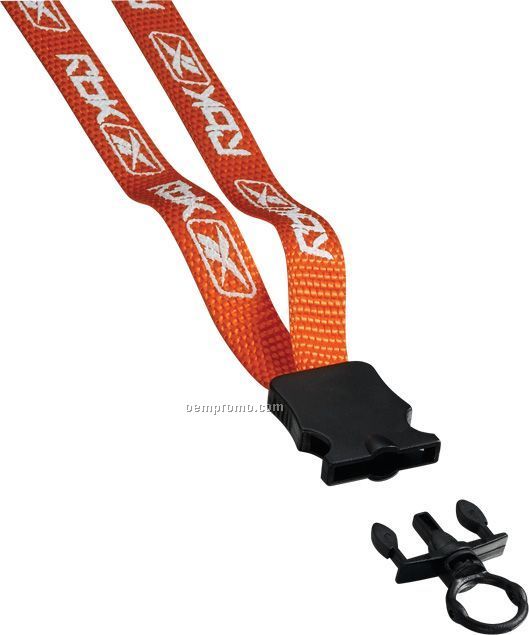 1/2" Nylon Lanyard With Plastic Snap Buckle Release & O-ring
