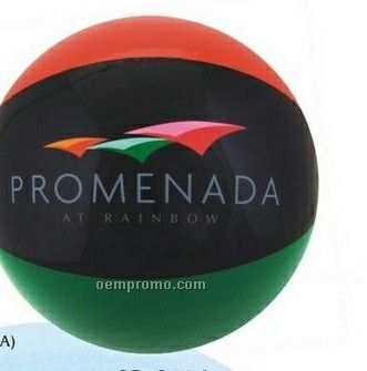 16"Inflatable Burnt Red, Black & Green Beach Ball
