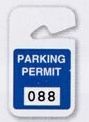 3"X5" Blue Plastic Hangtag Parking Permit