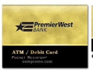 Atm / Debit Card Pocket Register - Executive Gold & Black