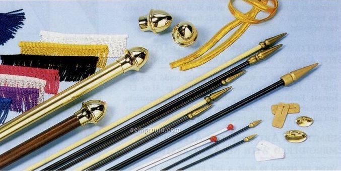 Gold Aluminum Crossbar W/ Acorn End For Banners Up To 6'