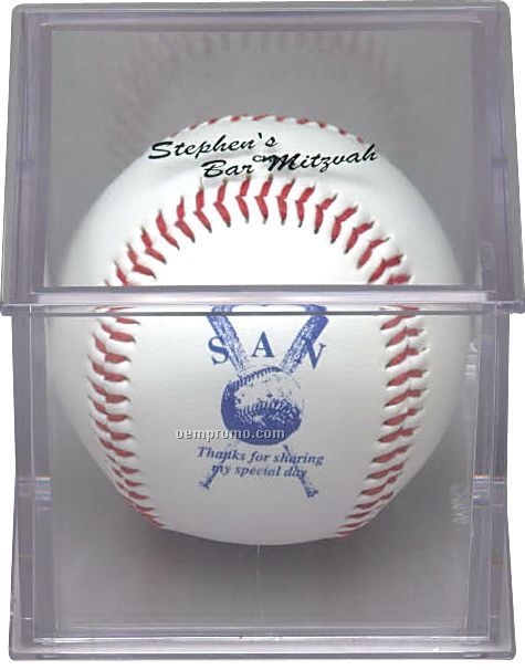 Official Size Synthetic Leather Baseball With Acrylic Case