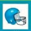 Sport Stock Temporary Tattoo - Blue Football Helmet (2"X2")