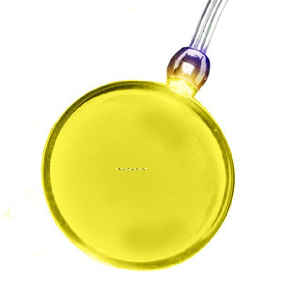 Yellow Circle Light Up Pendant Necklace