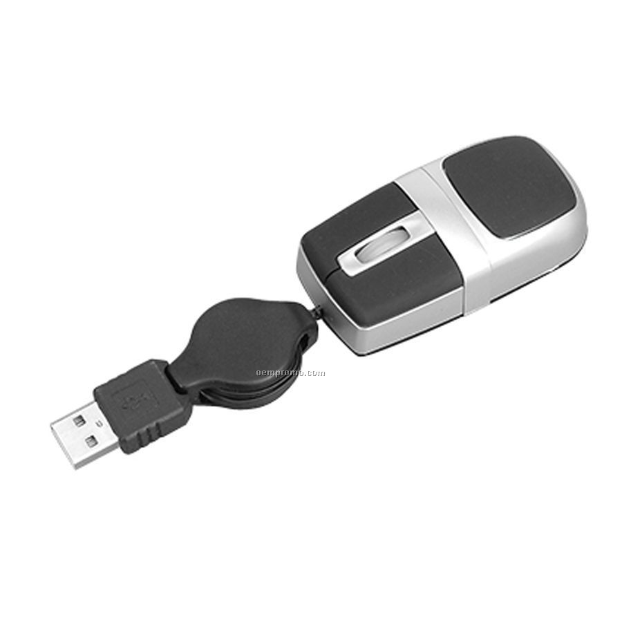 3d Super Mini Optical USB Mouse With Retractable Cord