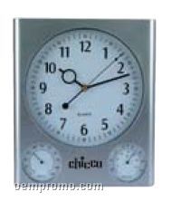 Elegant Wall Clock W/ Thermometer & Hygrometer Combination