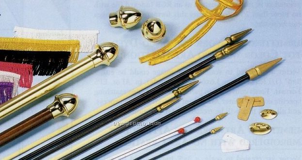 Gold Aluminum Crossbar W/ Acorn Ends For Banners Up To 8'