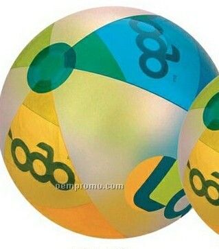 16" Inflatable Translucent Lime Green, Orange & Teal Beach Ball