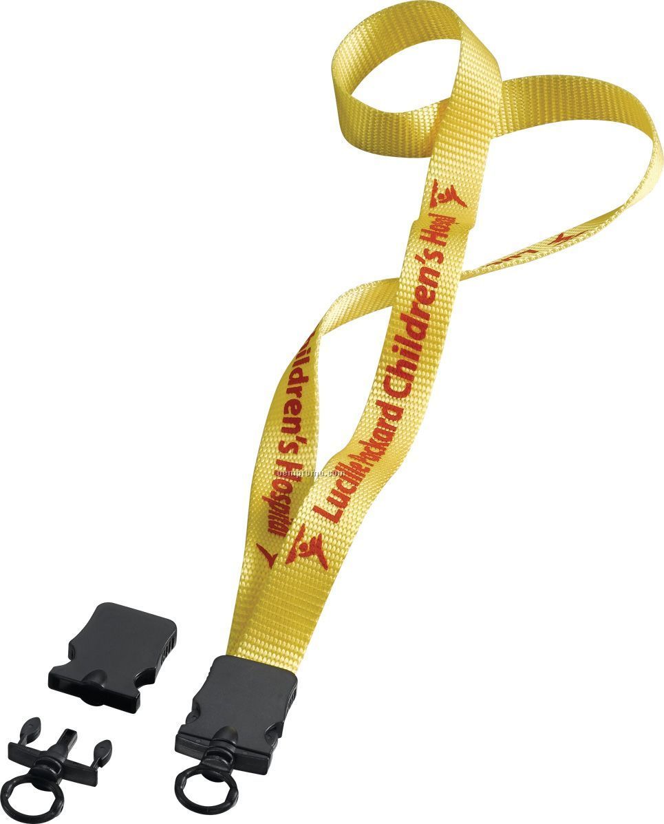 3/4" Nylon Lanyard With Plastic Snap Buckle Release & O-ring