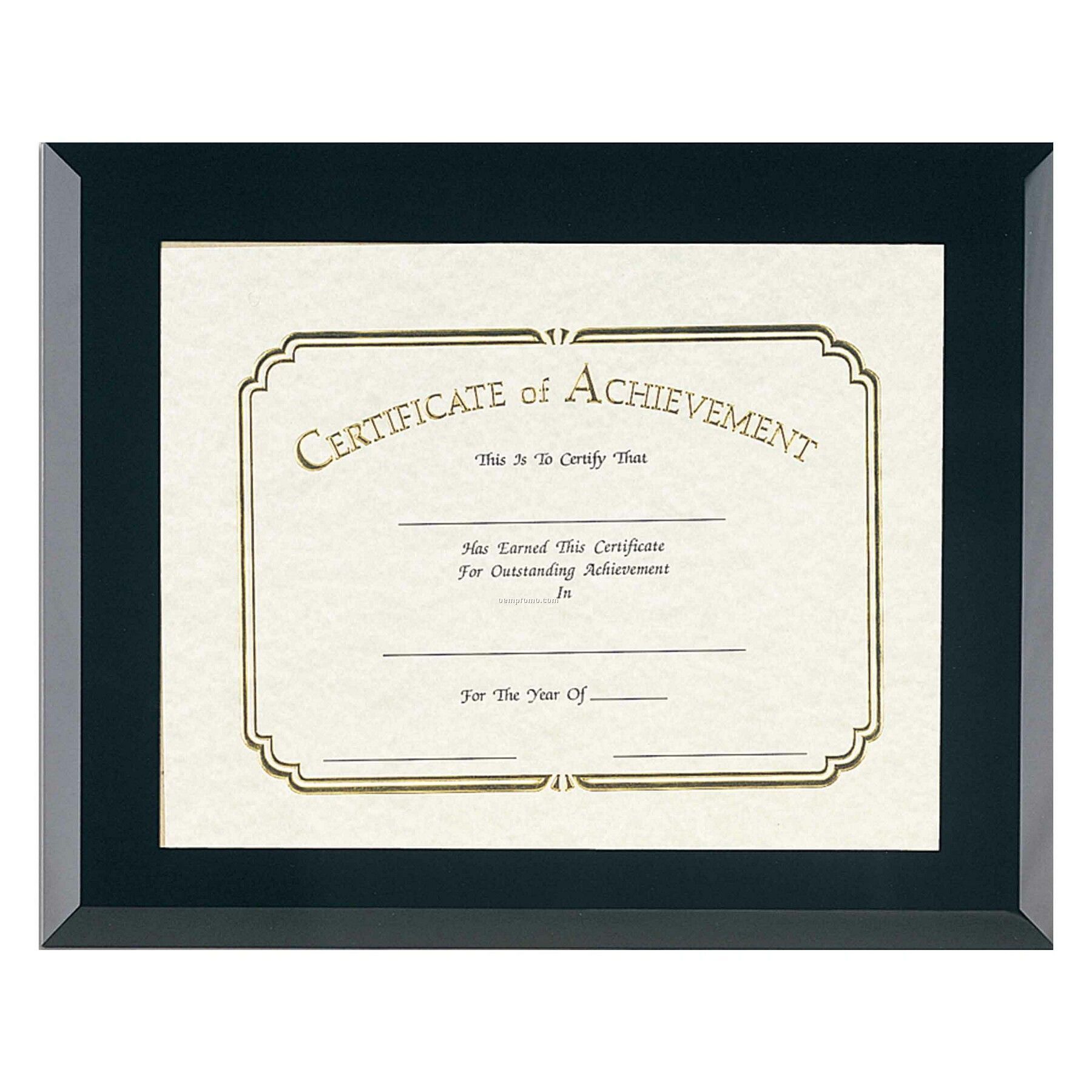 Black Glass Certificate Frame - 8-1/2x11 Certificate