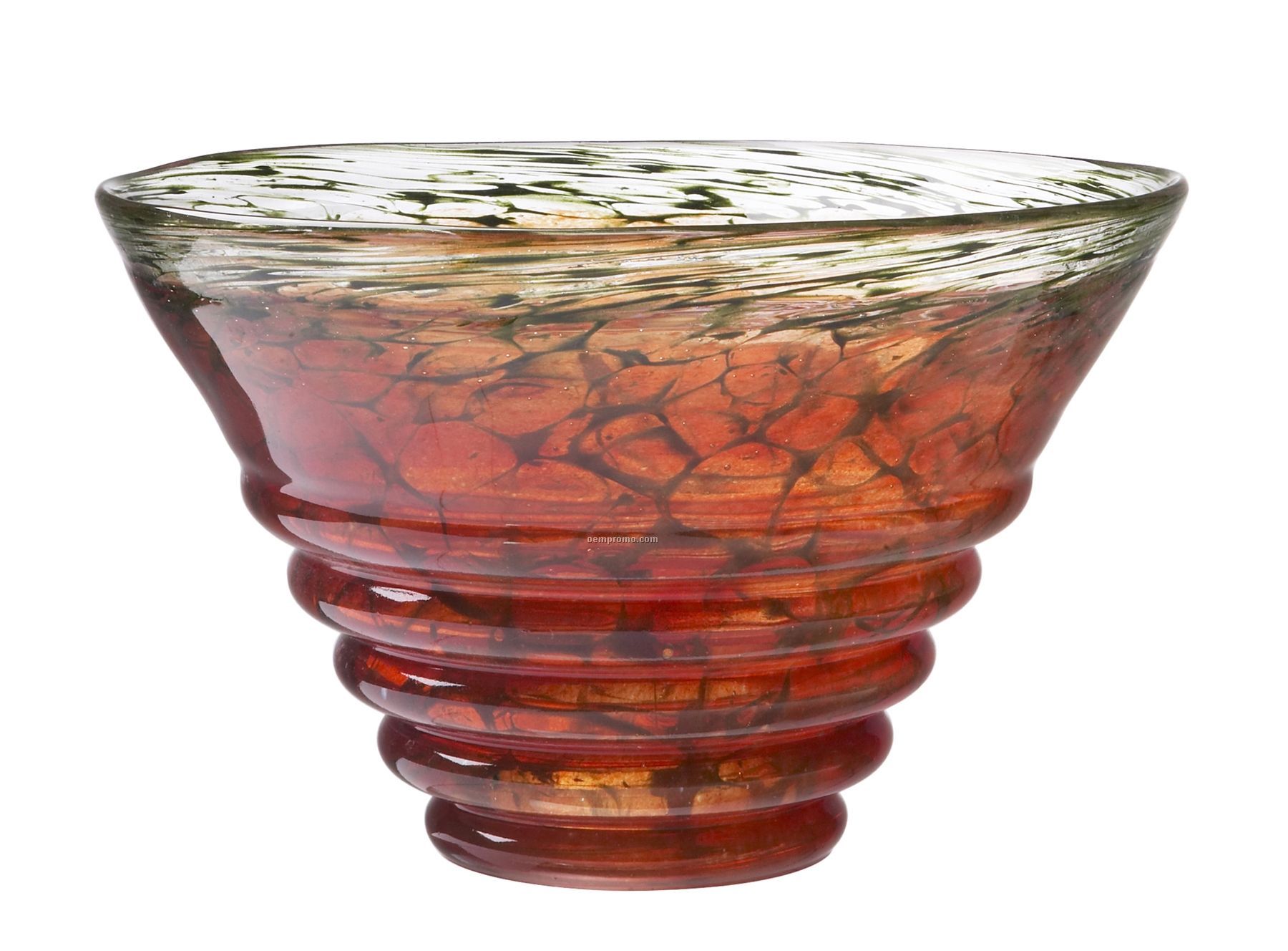 Corfu Small Glass Bowl W/ Ring Design By Kjell Engman