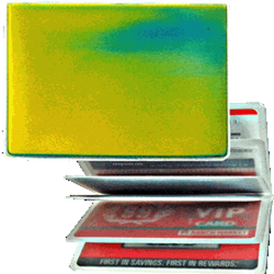 Yellow/Blue/Green 3d Lenticular Id / Credit Card Holder (Stock)