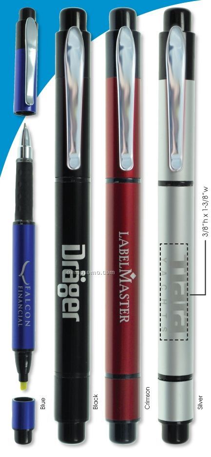 2-in-1 Metal Pen Highlighter