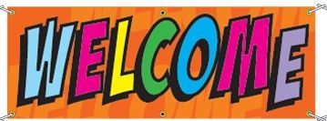 8'x3' Stock Abstract Banners - Welcome
