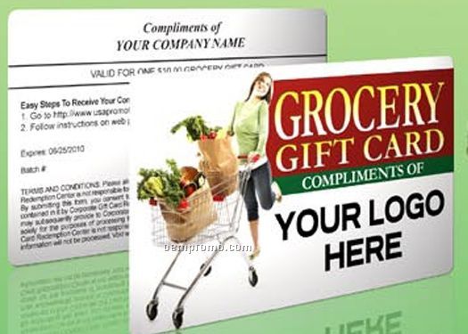 Custom Branded Grocery Gift Card (Any Value From $5 To $100)