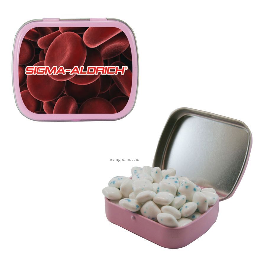 Small Pink Mint Tin Filled With Sugar Free Gum
