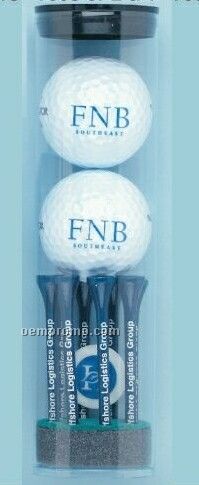 Best Buy Golf Ball Tube W/ 2 Balls, Eight 2-3/4" Tees & Ball Marker
