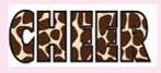 Cheer Logo In Stock Ink Transfers In Giraffe Print