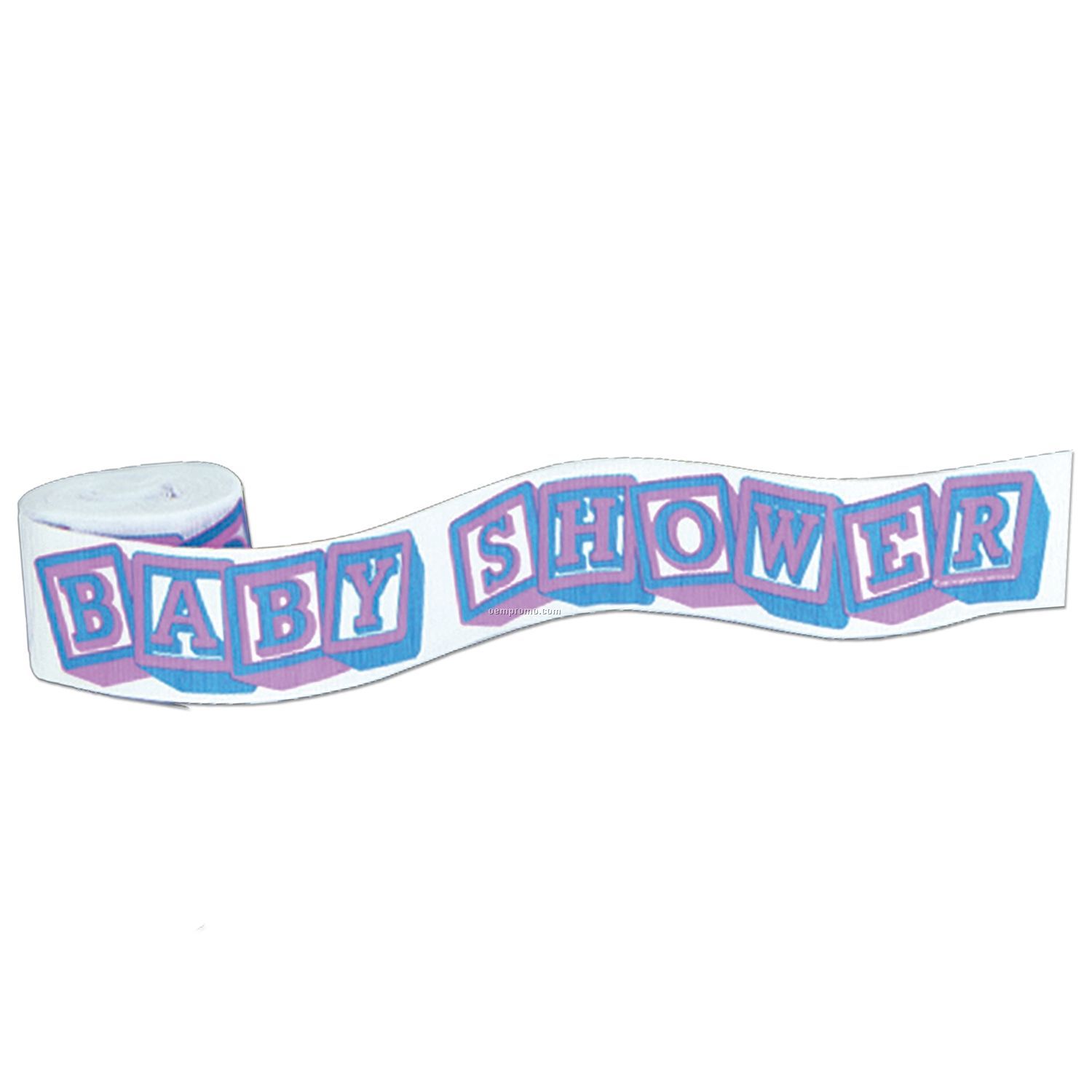 Flame Resistant Printed Baby Shower Crepe Streamers