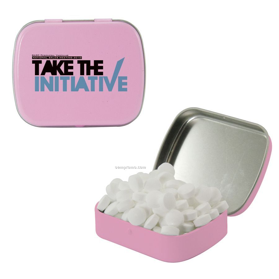 Small Pink Mint Tin Filled With Sugar Free Mints