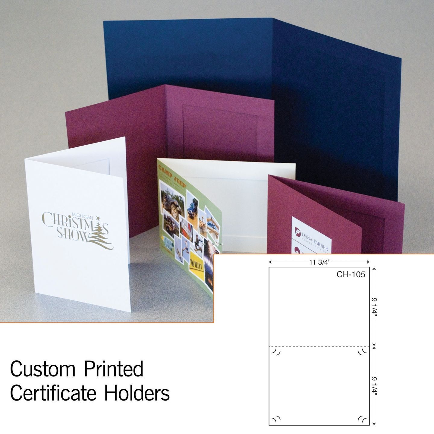 Certificate Holder W/ Die Cut Slit (1 Color/1 Side)