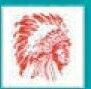 Sport/Mascot Stock Temporary Tattoo - Red Indian Chief Head (2"X2")