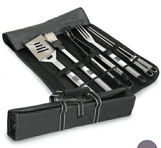 Barbecue Stainless Steel Carry Set
