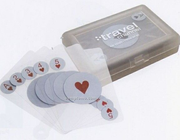 See Through Plastic Playing Cards W/ Translucent Case