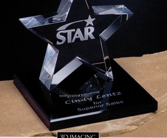 Star Gallery Crystal Tapered Star Award On Rectangle Base (5