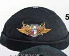 Cotton Twill Bullet Hat W/ Embroidered Flaming Usa Eagle