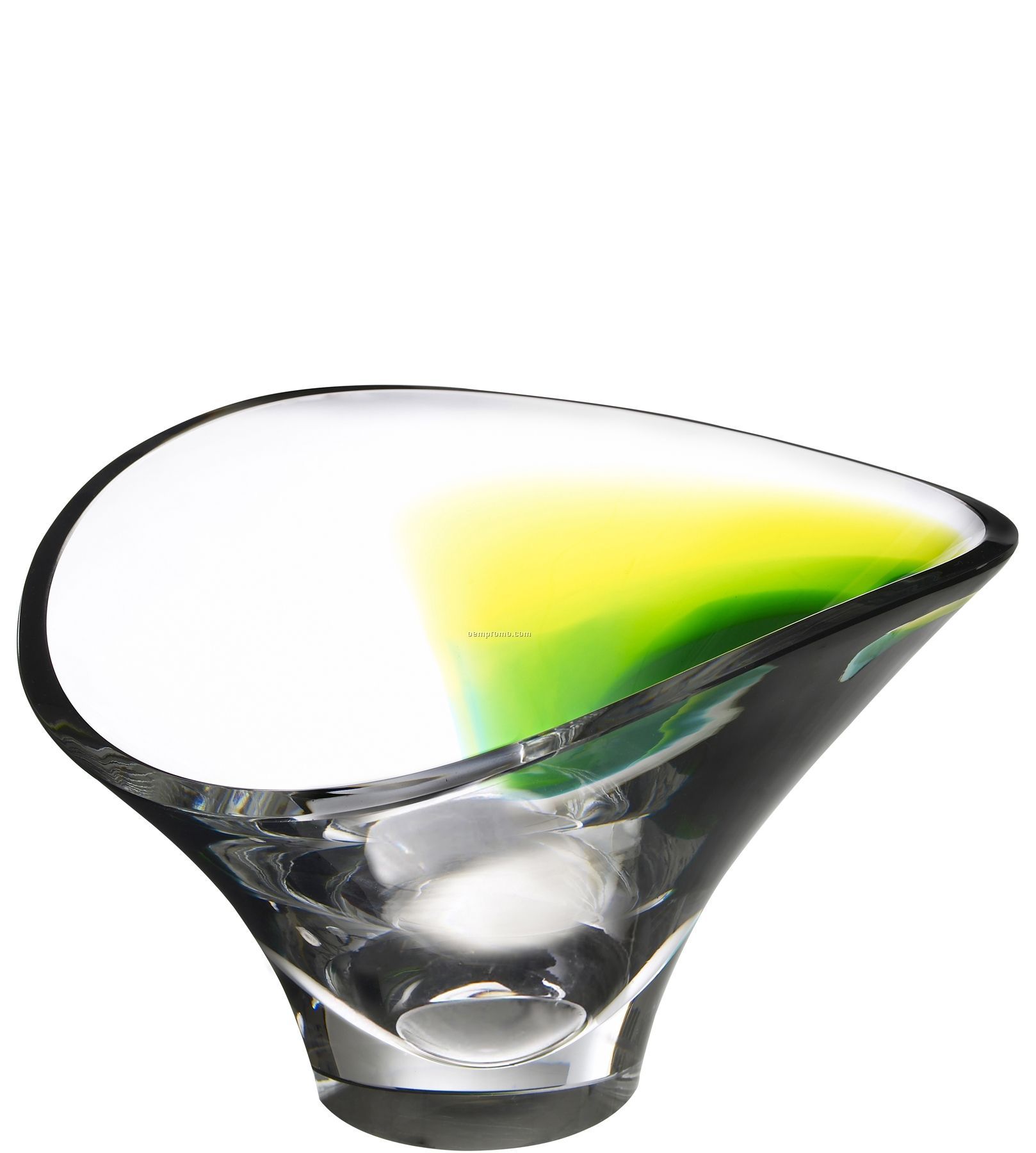 Aria Crystal Bowl W/ Green Accent