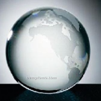 Crystal Glass World Globe With Flat Bottom (3")