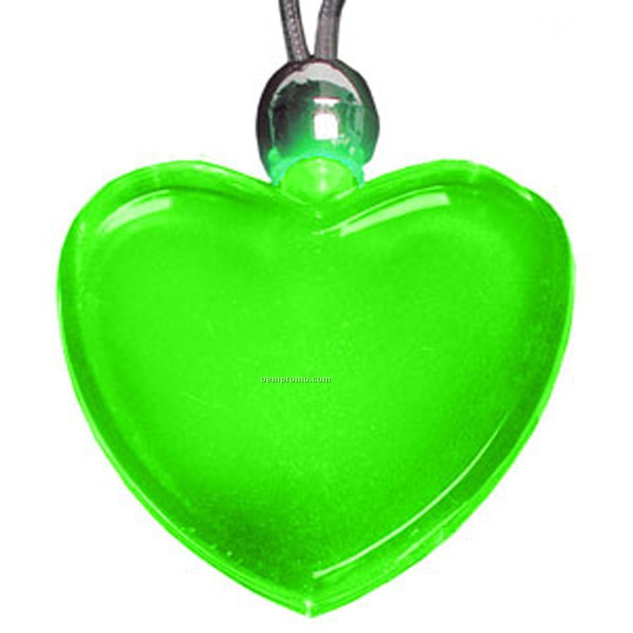 Green Heart Light Up Pendant Necklace