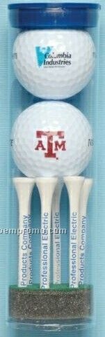 Titleist Golf Ball Tube W/ 2 Balls & Six 2-3/4